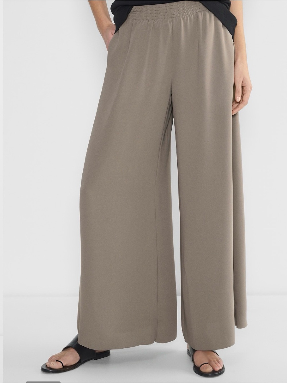 Aritzia Babaton Parker Palazzo Pant Taupe Sz M NWT $128